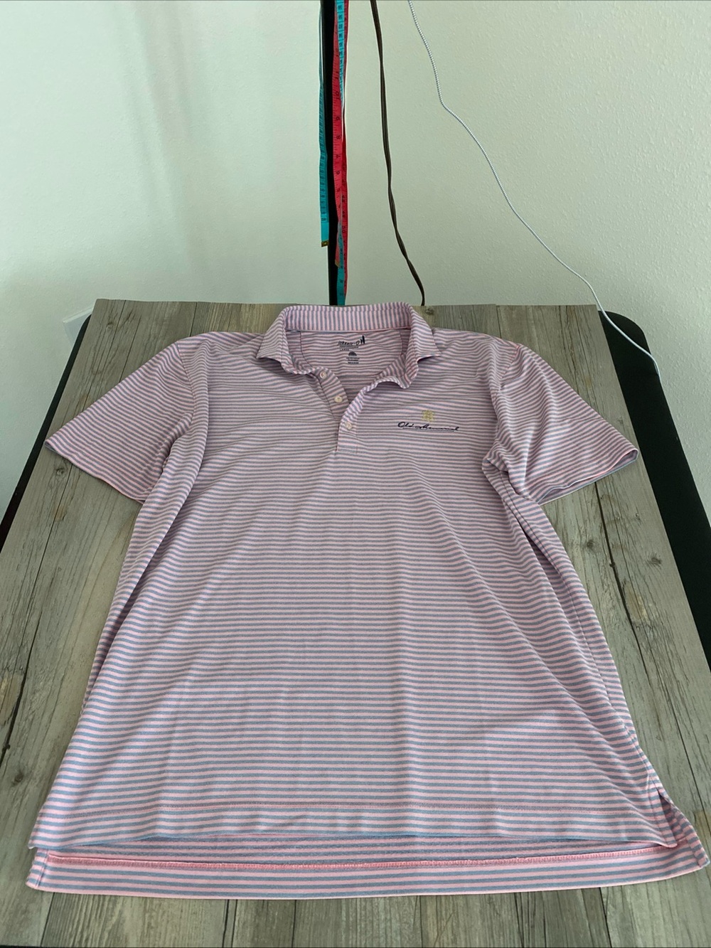Old Memorial Johnnie-O Men’s Performance Stretch Striped Golf Polo Large